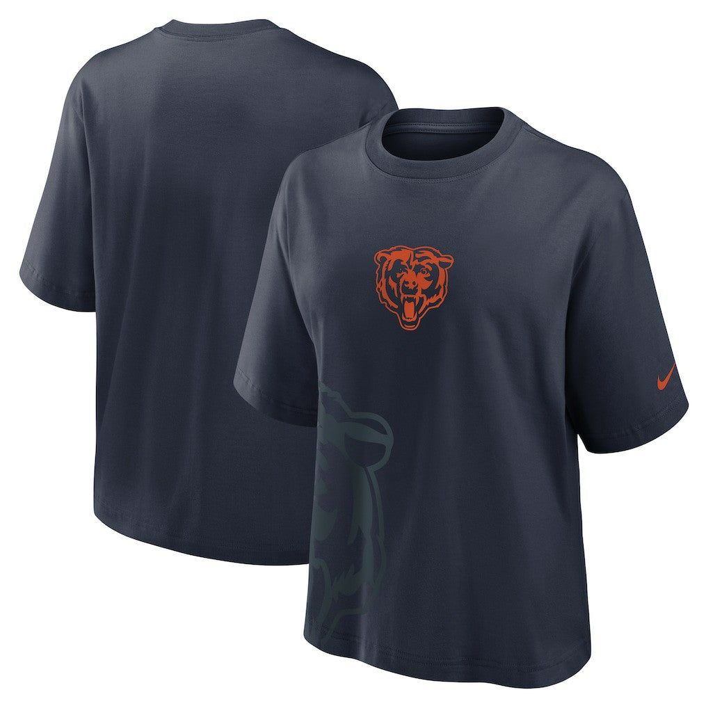 Chicago Bears Women's Boxy T-Shirt - Navy sale