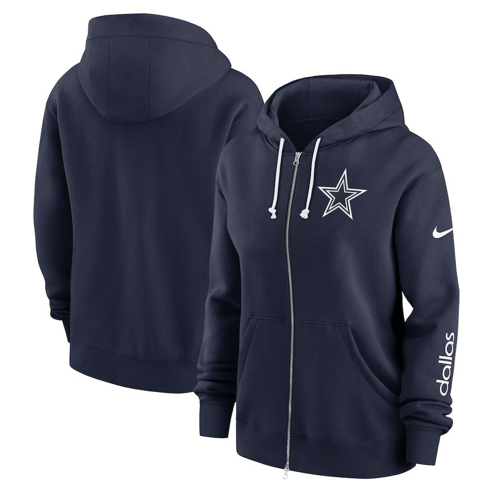 Dallas Cowboys Women's Plus Size Phoenix Full-Zip Hoodie - Navy sale