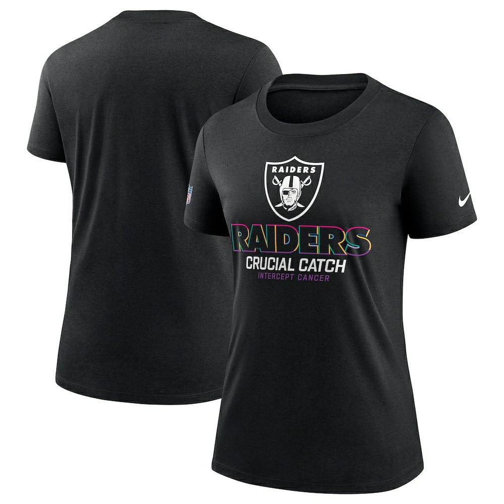 Las Vegas Raiders Women's 2024 NFL Crucial Catch Tri-Blend T-Shirt - Black outlet