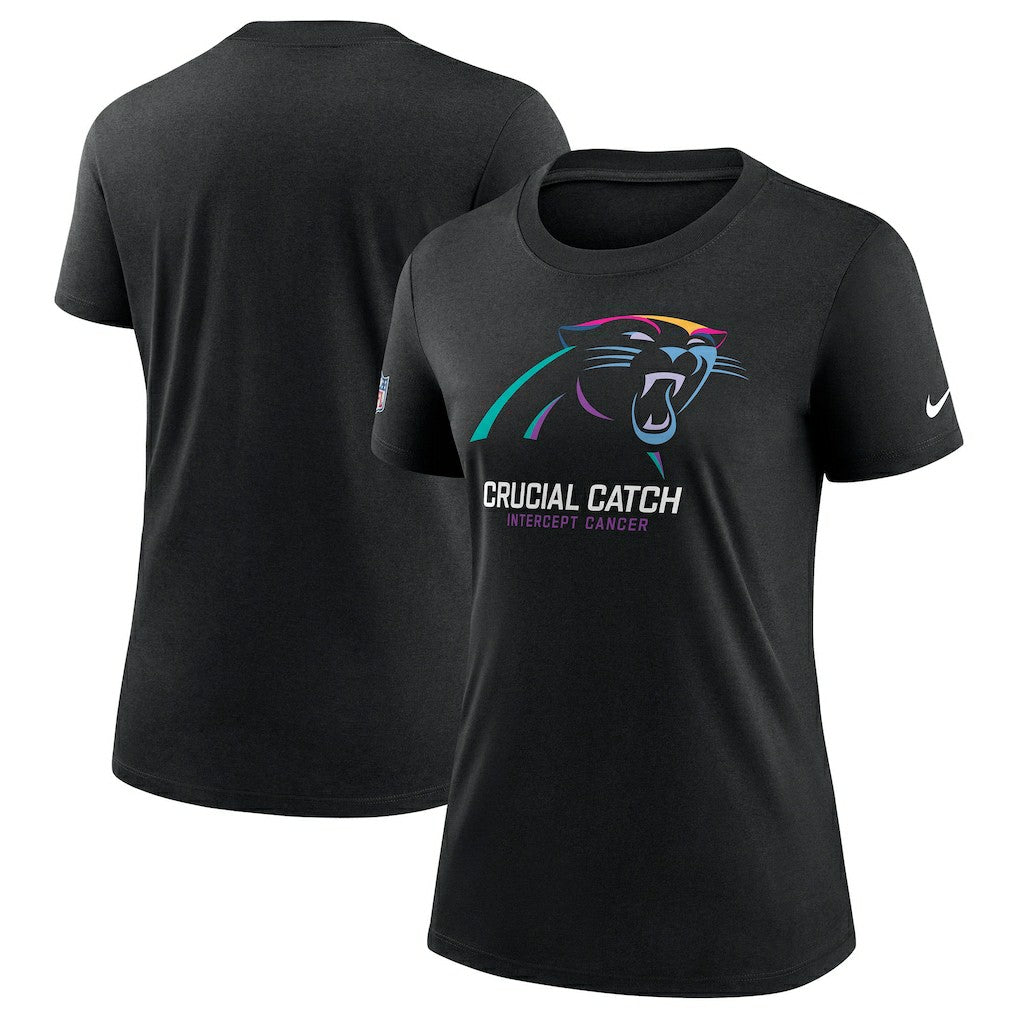 Carolina Panthers Women's 2024 NFL Crucial Catch Tri-Blend T-Shirt - Black sale