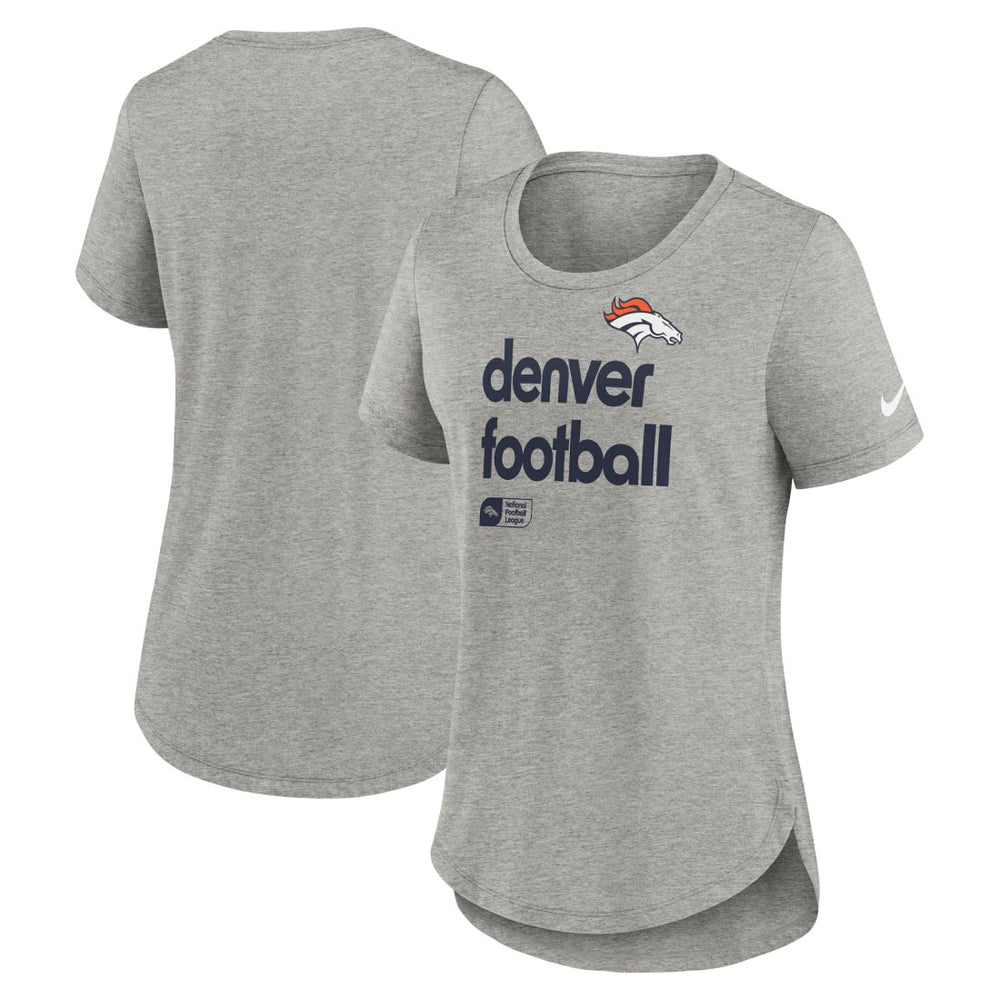 Denver Broncos Women's Team Shout-Out Tri-Blend T-Shirt - Heather Gray discount