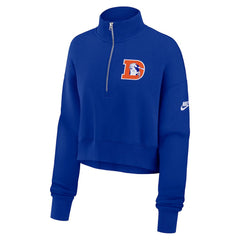 Denver Broncos Women's Rewind Phoenix Half-Zip Sweatshirt - Royal on sale