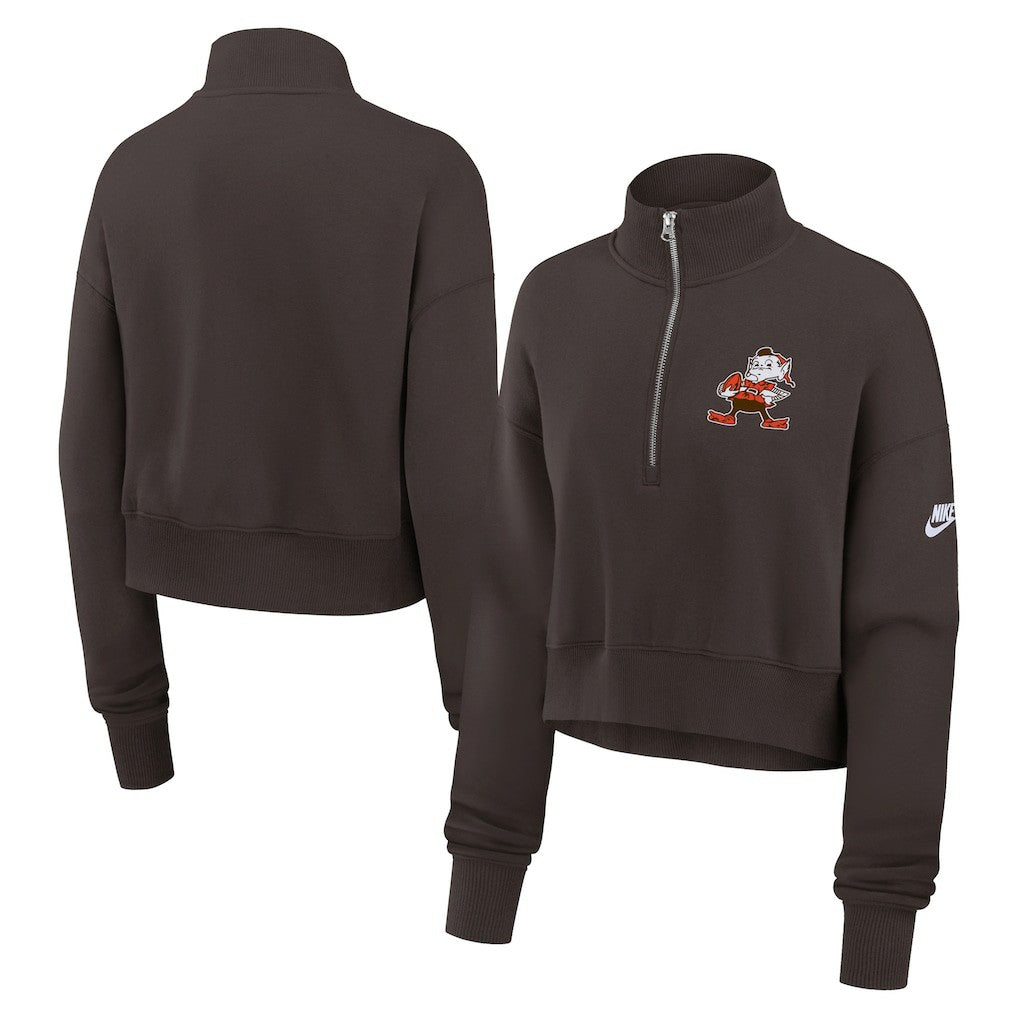 Cleveland Browns Women's Rewind Phoenix Half-Zip Sweatshirt - Brown online