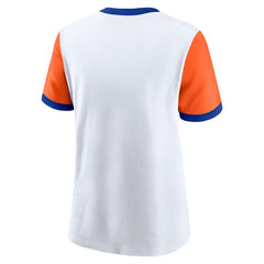 Denver Broncos Women's Rewind Ringer T-Shirt - White/Orange online