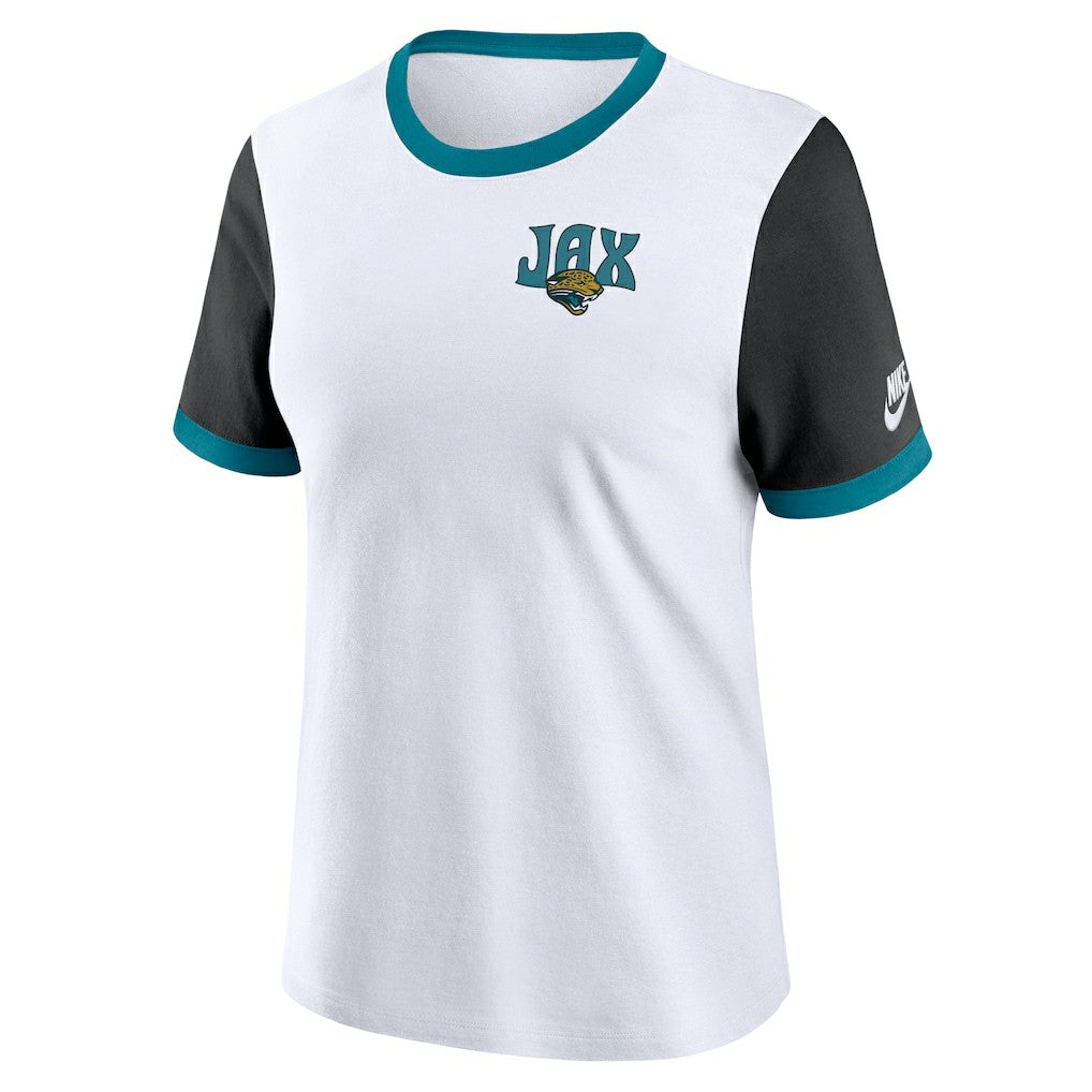 Jacksonville Jaguars Women's Rewind Ringer T-Shirt - White/Black online