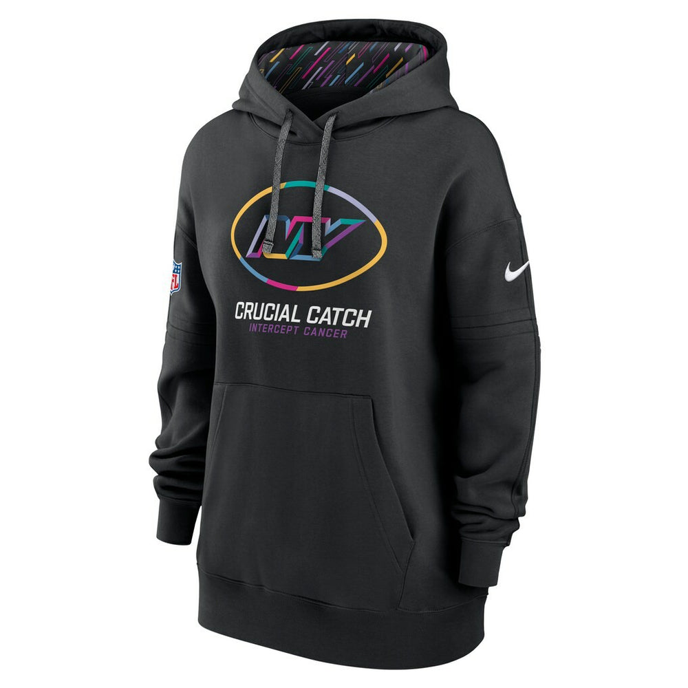 New York Jets Women's 2024 NFL Crucial Catch Club Pullover Hoodie - Black cheap