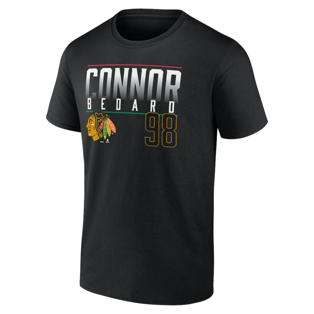 Connor Bedard Chicago Blackhawks Fanatics Name & Number T-Shirt - Black T-shirts