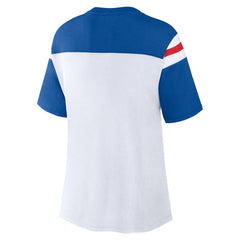 New York Giants Women's Cheer Chant Fashion Crop Top - White/Royal cheap