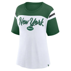 New York Jets Women's Cheer Chant Fashion Crop Top - White/Green cheap