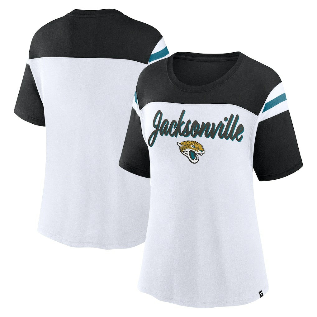 Jacksonville Jaguars Women's Cheer Chant Fashion Crop Top - White/Black online