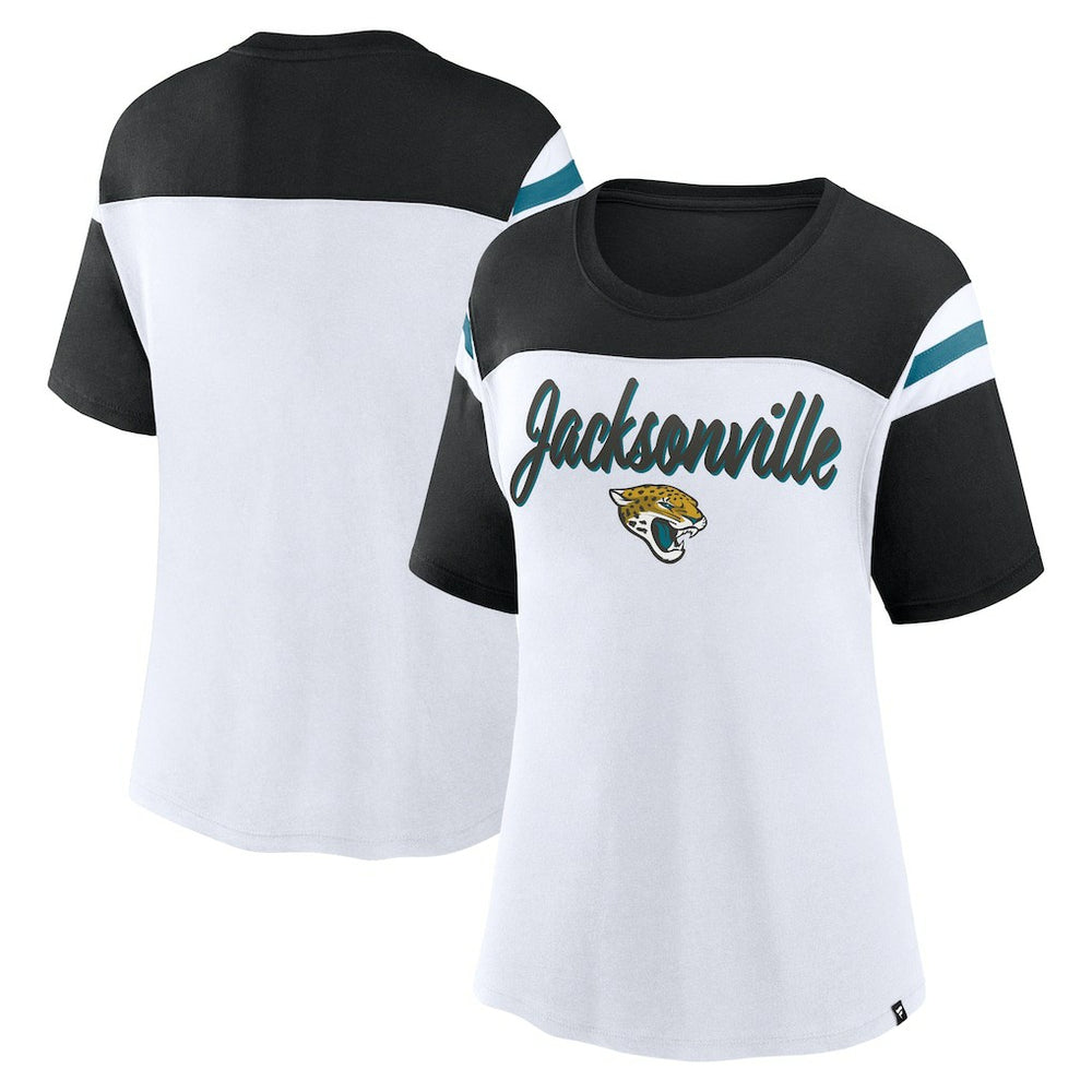 Jacksonville Jaguars Women's Cheer Chant Fashion Crop Top - White/Black online