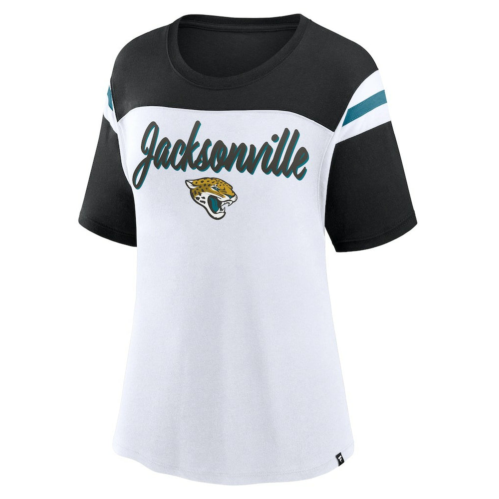 Jacksonville Jaguars Women's Cheer Chant Fashion Crop Top - White/Black online