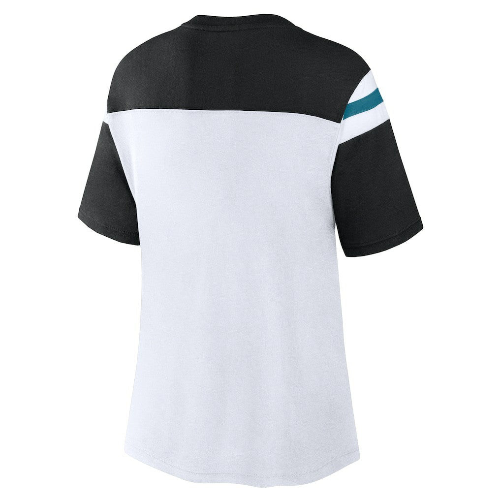 Jacksonville Jaguars Women's Cheer Chant Fashion Crop Top - White/Black online