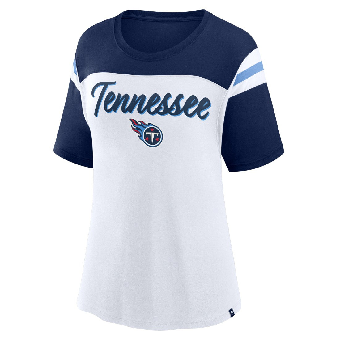 Tennessee Titans Women's Cheer Chant Fashion Crop Top - White/Navy cheap