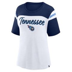 Tennessee Titans Women's Cheer Chant Fashion Crop Top - White/Navy cheap