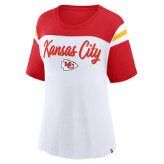 Kansas City Chiefs Women's Cheer Chant Fashion Crop Top - White/Red for sale