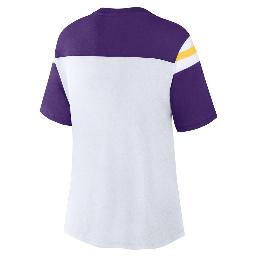 Minnesota Vikings Women's Cheer Chant Fashion Crop Top - White/Purple online