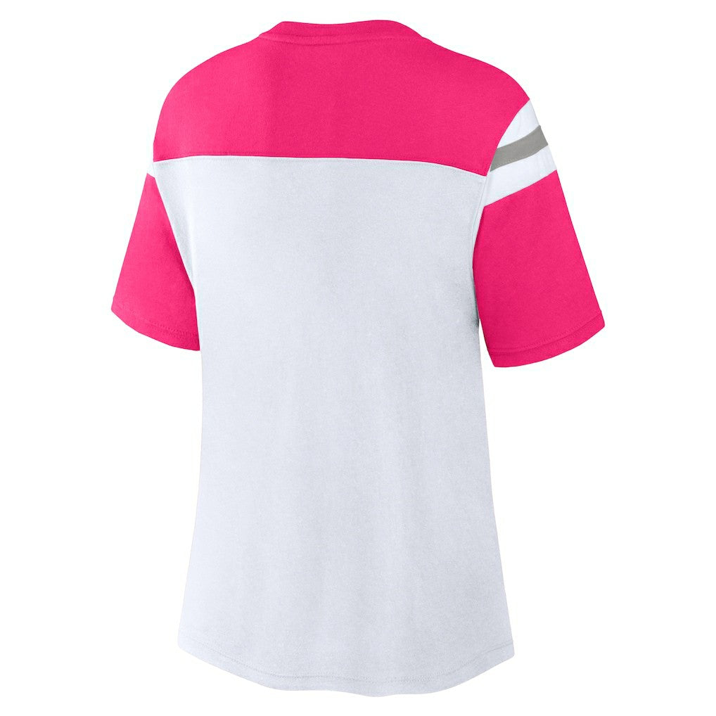 Dallas Cowboys Women's Cheer Chant Fashion Crop Top - White/Pink cheap