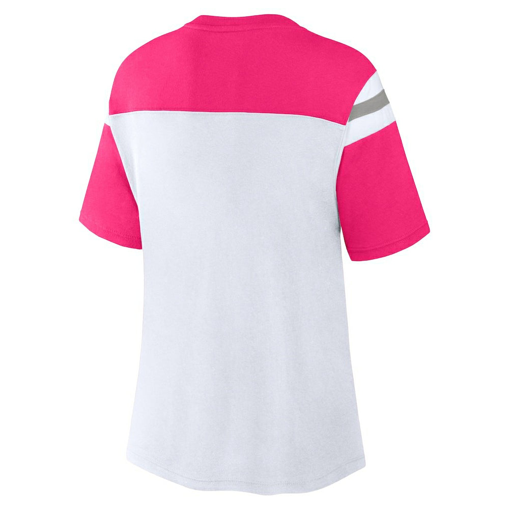 Dallas Cowboys Women's Cheer Chant Fashion Crop Top - White/Pink cheap