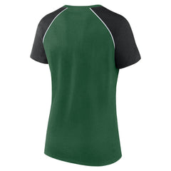 New York Jets Women's Glittered Primary Raglan T-Shirt - Green/Black discount