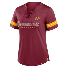Washington Commanders Women's Play Script Lace-Up T-Shirt - Burgundy online