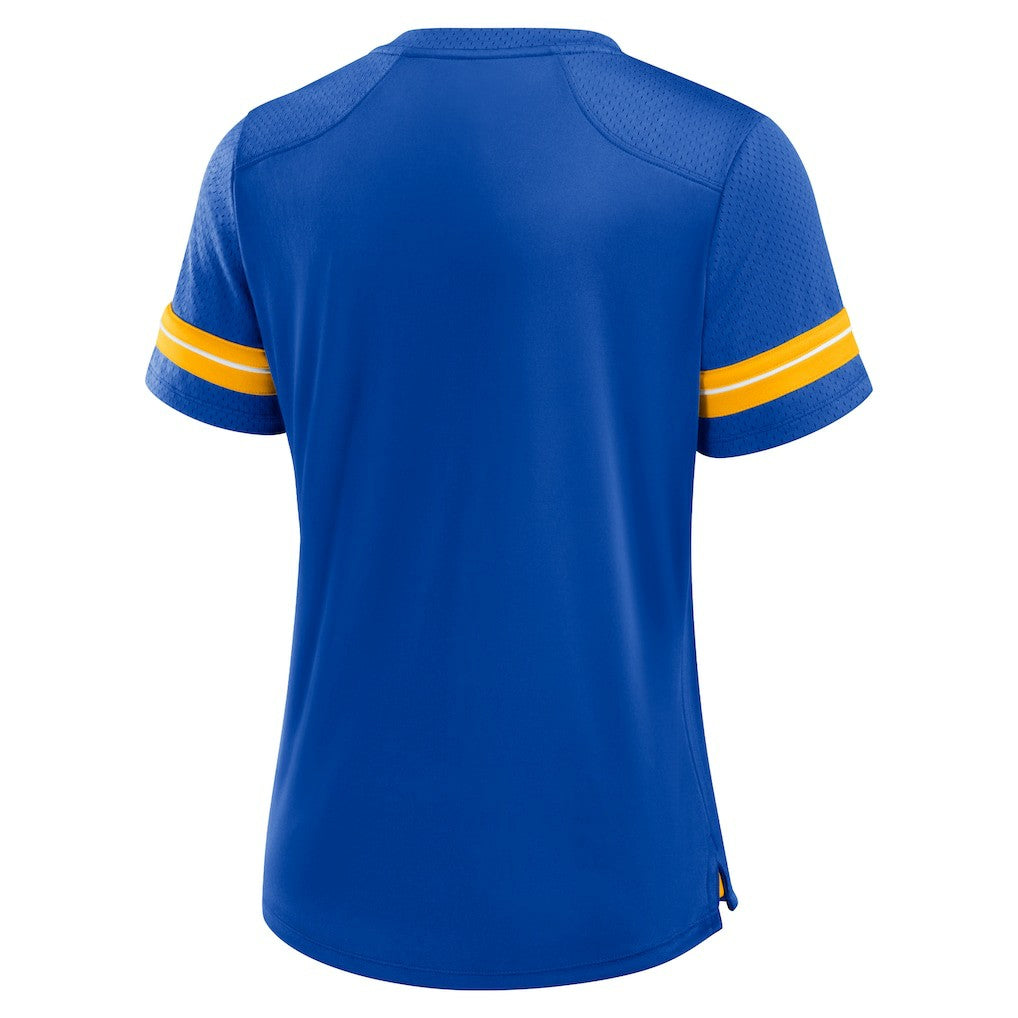 Los Angeles Rams Women's Play Script Lace-Up T-Shirt - Royal for sale