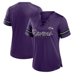 Baltimore Ravens Women's Play Script Lace-Up T-Shirt - Purple online