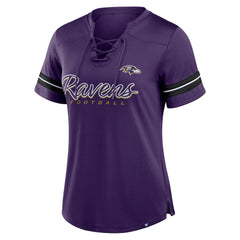 Baltimore Ravens Women's Play Script Lace-Up T-Shirt - Purple online