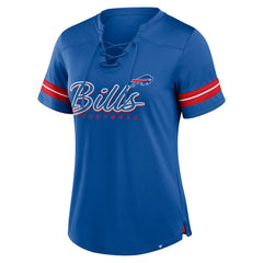Buffalo Bills Women's Play Script Lace-Up T-Shirt - Royal sale