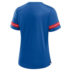 Buffalo Bills Women's Play Script Lace-Up T-Shirt - Royal sale