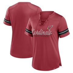 Arizona Cardinals Women's Play Script Lace-Up T-Shirt - Cardinal outlet