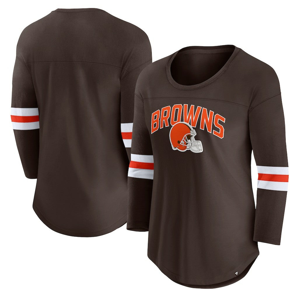 Cleveland Browns Women's First Team Arch Logo 3/4 Sleeve T-Shirt - Brown online