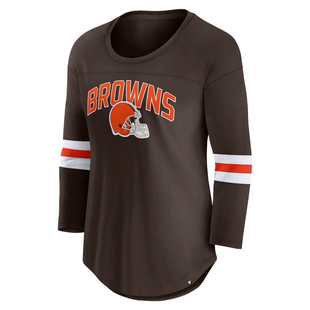 Cleveland Browns Women's First Team Arch Logo 3/4 Sleeve T-Shirt - Brown online