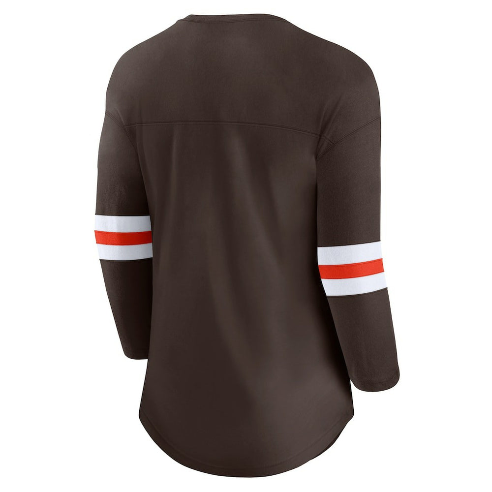 Cleveland Browns Women's First Team Arch Logo 3/4 Sleeve T-Shirt - Brown online