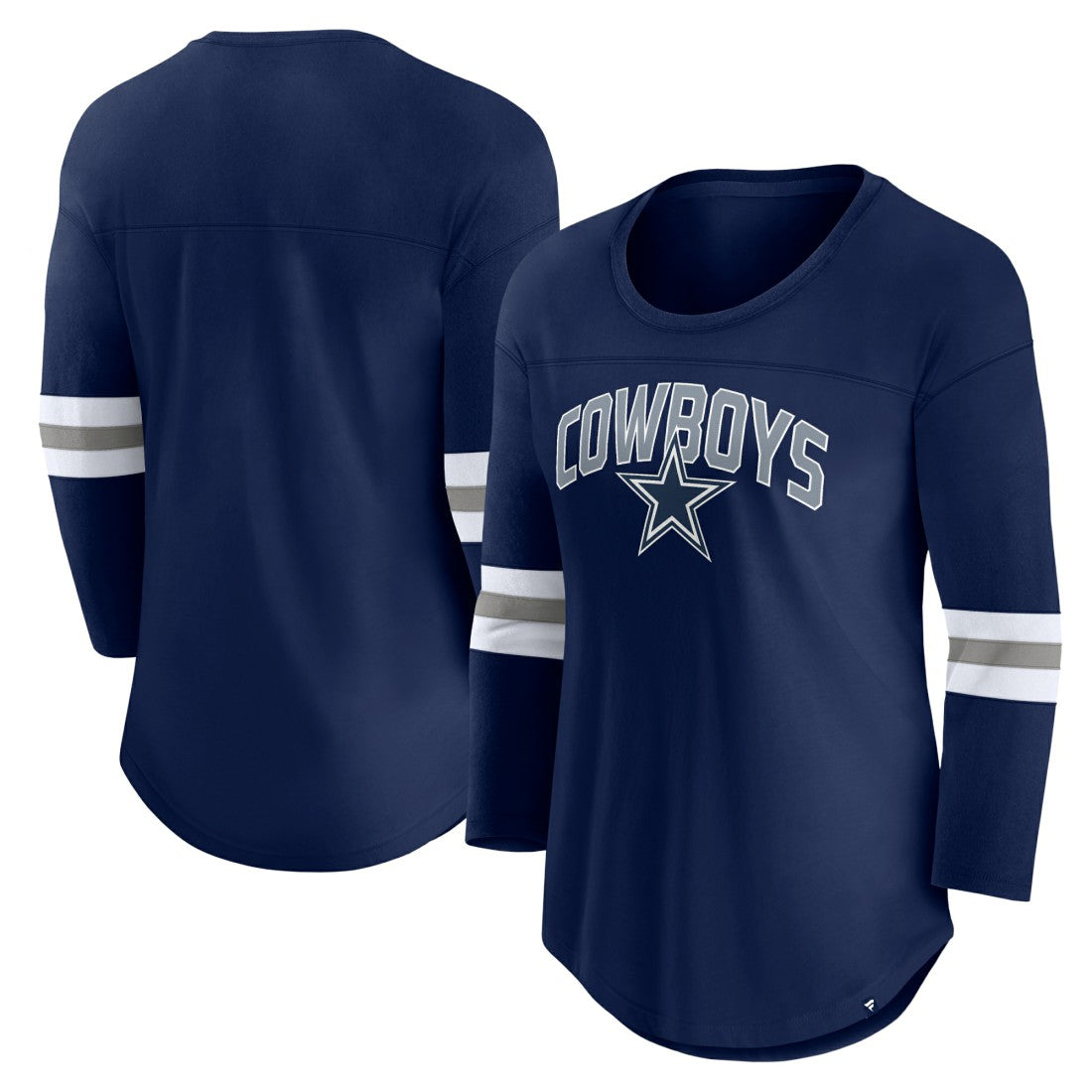 Dallas Cowboys Women's First Team Arch Logo 3/4 Sleeve T-Shirt - Navy on sale