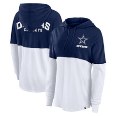 Dallas Cowboys Women's Backup Option Long Sleeve Hoodie T-Shirt - Navy/White outlet
