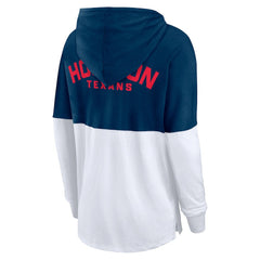 Houston Texans Women's Backup Option Long Sleeve Hoodie T-Shirt - Navy/White discount