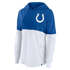 Indianapolis Colts Women's Backup Option Long Sleeve Hoodie T-Shirt - Royal/White online