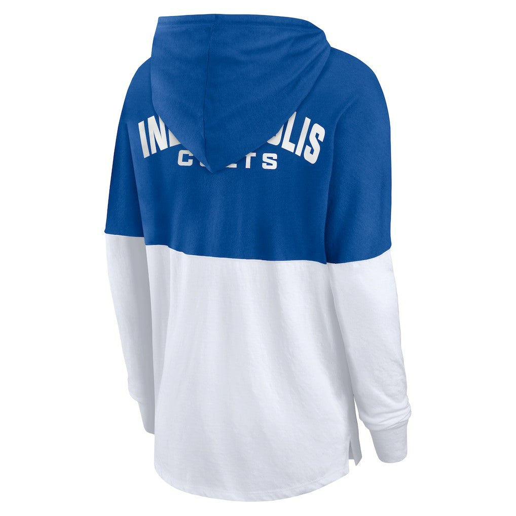 Indianapolis Colts Women's Backup Option Long Sleeve Hoodie T-Shirt - Royal/White online