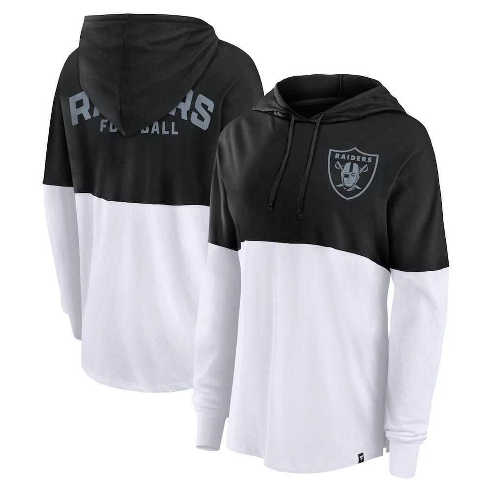 Las Vegas Raiders Women's Backup Option Long Sleeve Hoodie T-Shirt - Black/White sale