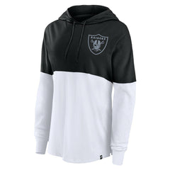 Las Vegas Raiders Women's Backup Option Long Sleeve Hoodie T-Shirt - Black/White sale