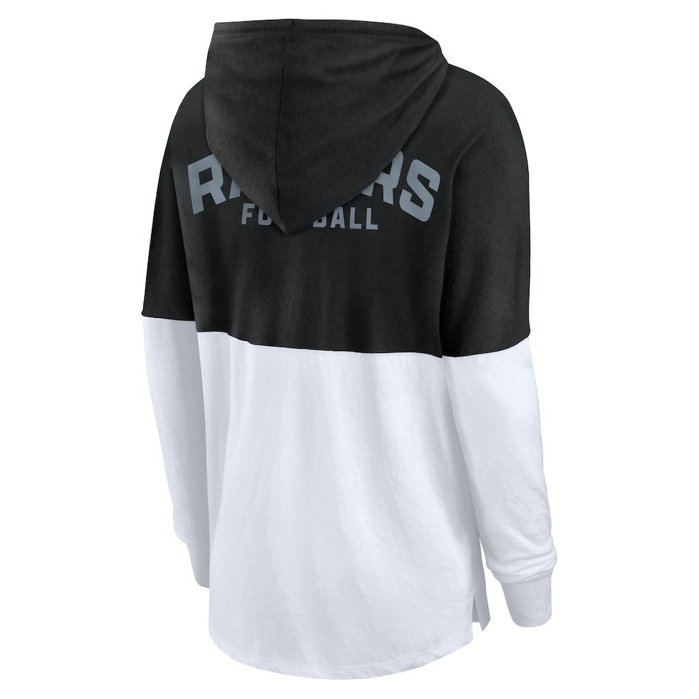 Las Vegas Raiders Women's Backup Option Long Sleeve Hoodie T-Shirt - Black/White sale