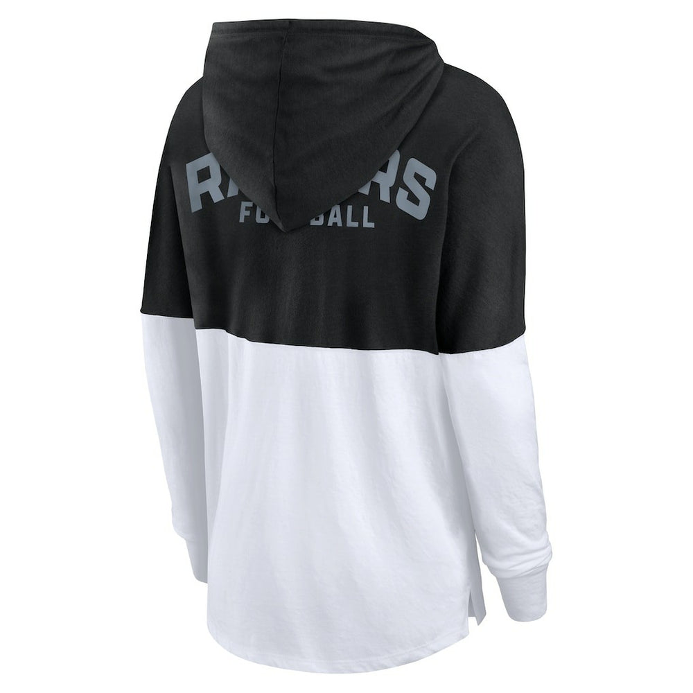 Las Vegas Raiders Women's Backup Option Long Sleeve Hoodie T-Shirt - Black/White sale