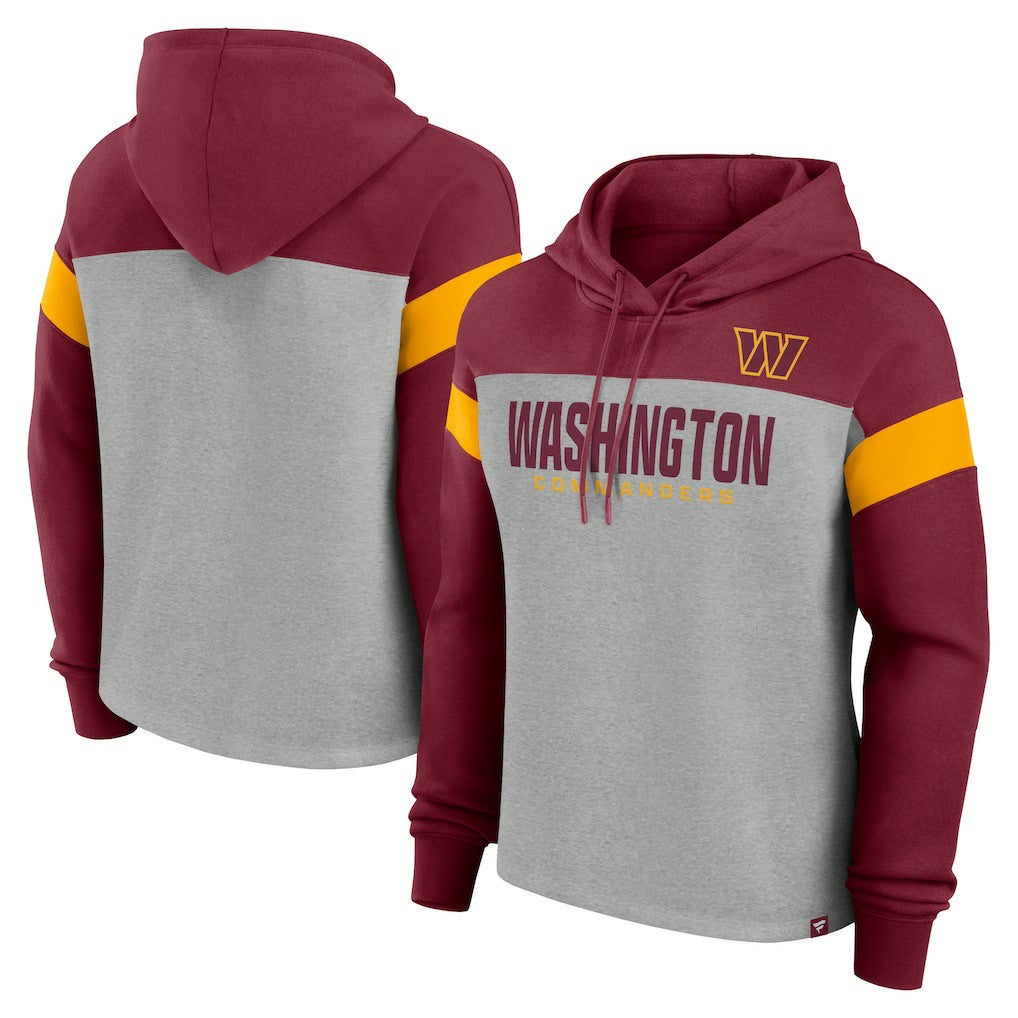 Washington Commanders Women's Bold Play Call Pullover Hoodie - Heather Gray/Burgundy online