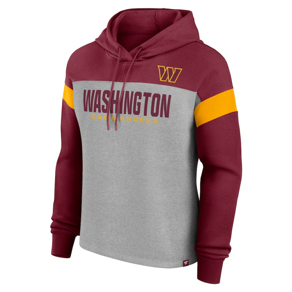 Washington Commanders Women's Bold Play Call Pullover Hoodie - Heather Gray/Burgundy online