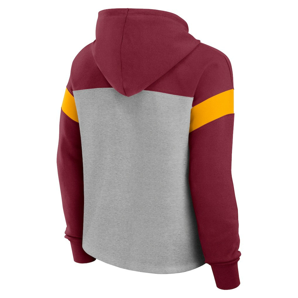 Washington Commanders Women's Bold Play Call Pullover Hoodie - Heather Gray/Burgundy online
