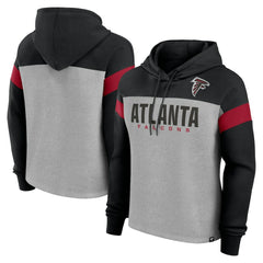 Atlanta Falcons Women's Bold Play Call Pullover Hoodie - Heather Gray/Black discount