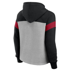 Atlanta Falcons Women's Bold Play Call Pullover Hoodie - Heather Gray/Black discount