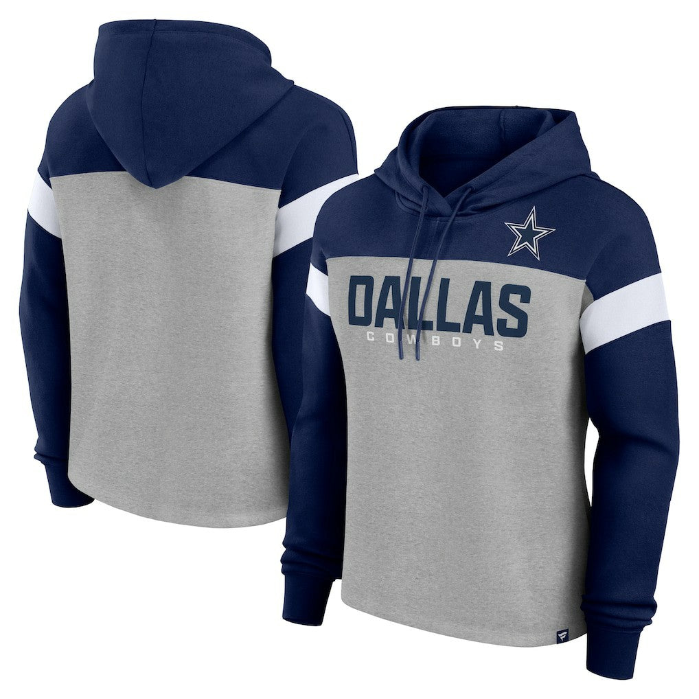 Dallas Cowboys Women's Bold Play Call Pullover Hoodie - Heather Gray/Navy online