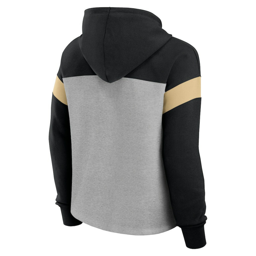 New Orleans Saints Women's Bold Play Call Pullover Hoodie - Heather Gray/Black discount